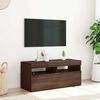 vidaXL Mobile Porta TV con Luci LED Rovere Marrone 90x35x40 cm