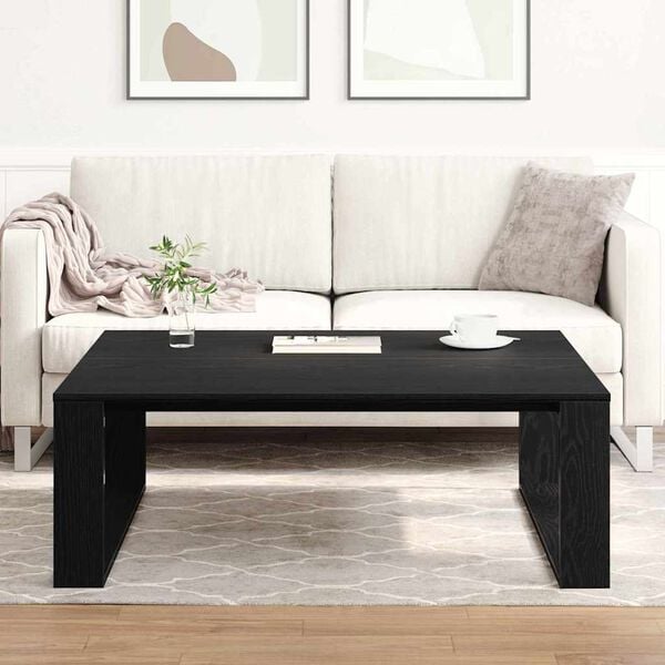 vidaXL Tavolino da salotto Rovere Nero 100 x 100 x 35 cm