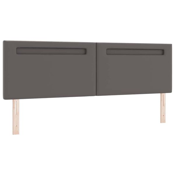 vidaXL Testiera LED Grigio 180 cm Pelle Sintetica