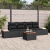 vidaXL Set Divano da Giardino con cuscino 5 pcs Nero Poly Rattan