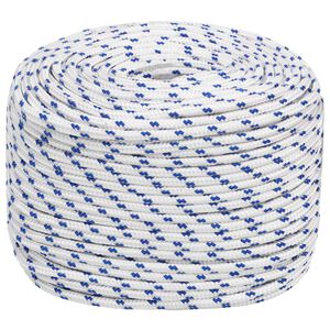 vidaXL Corda multiuso 10 mm 25 m Bianco e Blu PP 645 kg Carico massimo