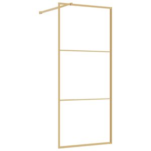 vidaXL Parete per Doccia Walk-in Vetro Trasparente ESG 80x195 cm Oro