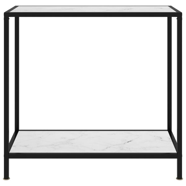 vidaXL Tavolo Consolle Bianco 80x35x75 cm in Vetro Temperato