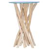 vidaXL Tavolino da Salotto Ripiano in Vetro 35x35x50 cm Legno di Teak