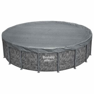 Bestway Copertura per piscina &Oslash;5,49 m Rotondo Poliestere Grigio
