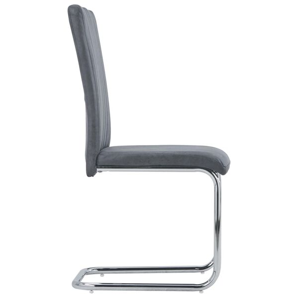 vidaXL Sedie da Pranzo a Sbalzo 2 pz Grigie in Similpelle Scamosciata