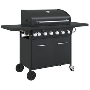 vidaXL Griglia Barbecue a Gas con 7 Bruciatori Nero in Acciaio