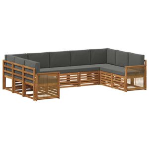 vidaXL Set di divani da esterno 7 pz Naturale e Antracite
