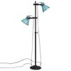 vidaXL Lampada da Terra 25 W Blu Anticato 25x25x90/140 cm E27