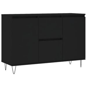 vidaXL Credenza Nera 101,5x35x70 cm in Legno Multistrato