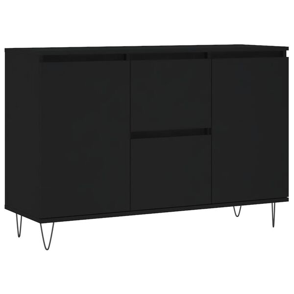 vidaXL Credenza Nera 101,5x35x70 cm in Legno Multistrato
