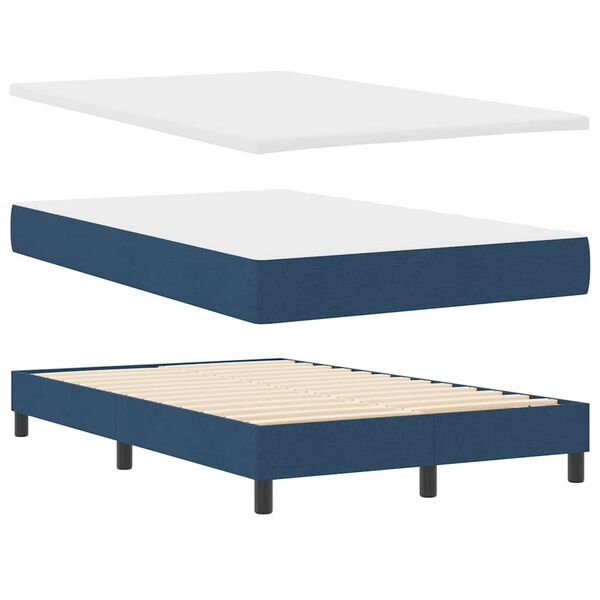 vidaXL Letto a molle con materasso Blu 120 x 200 cm Tessuto