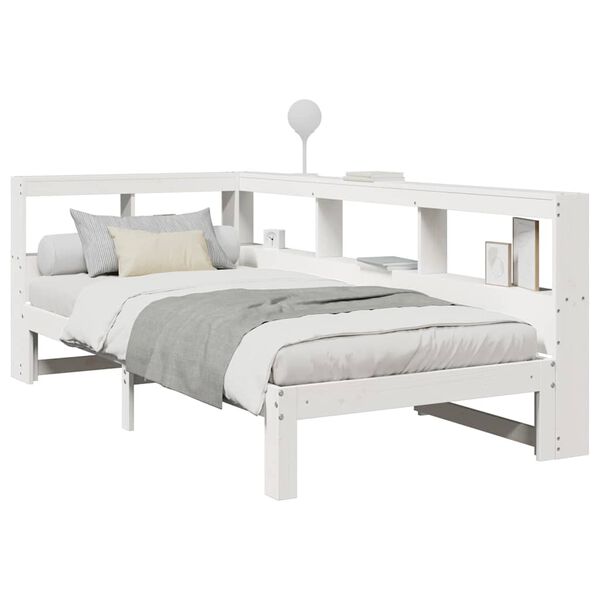 vidaXL Letto Libreria senza Materasso Bianco 100x200 cm Legno di Pino