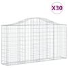 vidaXL Cesti Gabbioni ad Arco 30 pz 200x30x100/120 cm Ferro Zincato