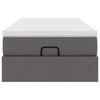 vidaXL Struttura Letto Pouf con Materasso Grigio 100x200 cm Similpelle