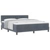 vidaXL Letto a molle con materasso Grigio scuro 180 x 200 cm Velluto