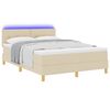 vidaXL Letto a Sorgente LED con materasso Crema 160 x 200 cm Tessuto