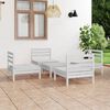 vidaXL Set Divani da Giardino 5 pz Bianco in Legno Massello di Pino