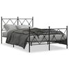 vidaXL Giroletto con Testiera e Pediera Metallo Nero 120x200 cm