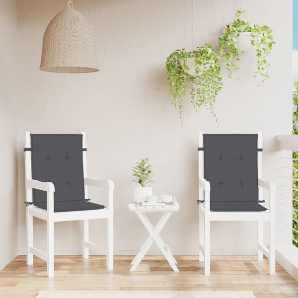 vidaXL Cuscini Sedia Schiena Bassa 2 pz Antracite Mélange 100x50x4 cm