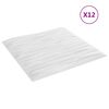 vidaXL Pannelli da parete 12 pcs Pietra Bianca 50 x 50 cm Schiuma XPS