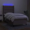 vidaXL Letto a Molle con Materasso e LED Tortora 80x200 cm in Tessuto