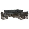 vidaXL Set Divano da Giardino 9 pz Grigio polyrattan