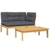 vidaXL Set Divano Pallet da Giardino 2 pz con Cuscini Massello Acacia