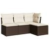 vidaXL Set Divano da Giardino 4 pz con Cuscini Marrone in Polyrattan