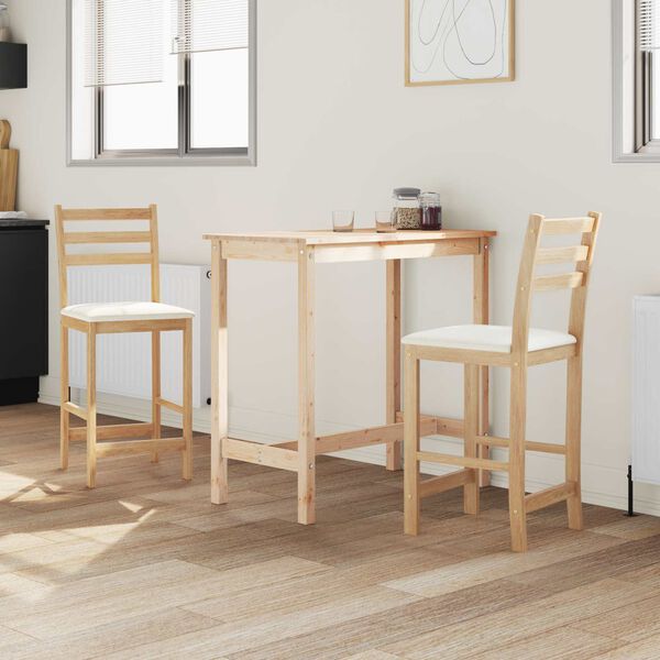 vidaXL Sedie da pranzo 2 pcs Naturale 40 x 47,5 x 99,5 cm