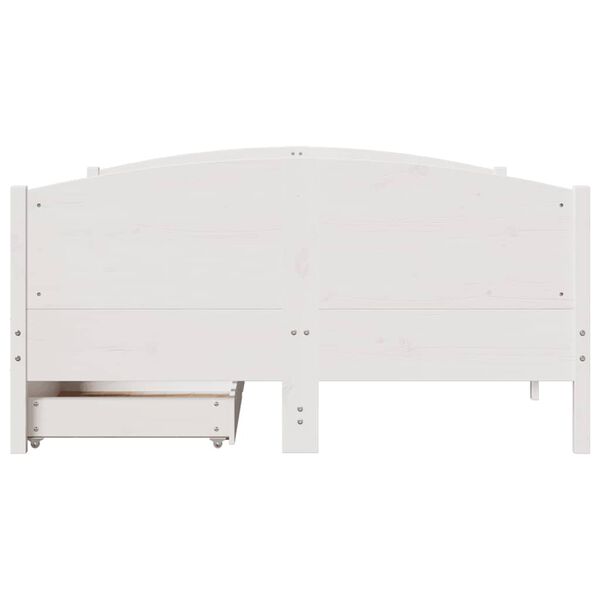 vidaXL Letto senza Materasso Bianco 135x190 cm Legno Massello di Pino