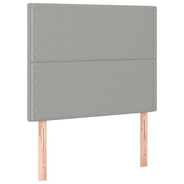 vidaXL Testiera a LED Grigio Chiaro 90x5x118/128 cm in Tessuto