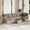 vidaXL Set Divano da Giardino 8 pz con Cuscini Beige in Polyrattan