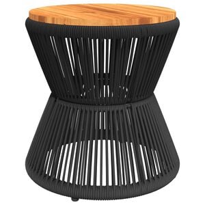 vidaXL Tavolino Base in Filo Metallico Nero &Oslash; 45x44 cm Massello Acacia