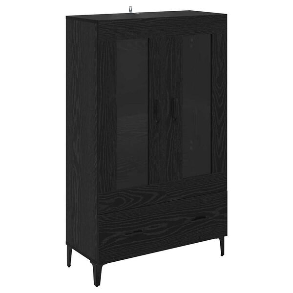 vidaXL Credenza con cassetto Rovere Nero 70 x 31 x 115 cm
