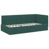 vidaXL Struttura Letto Angolare con Materasso 2 pcs Verde Velluto
