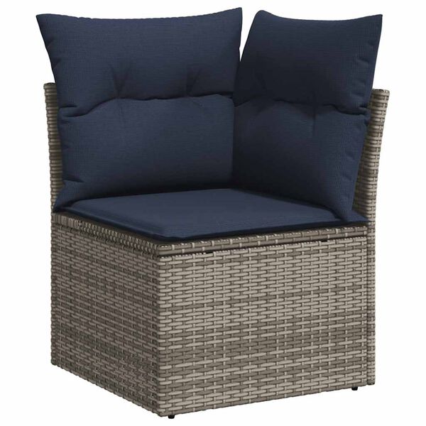 vidaXL Set Divani da Giardino 13 pz con Cuscini Grigio in Polyrattan
