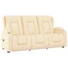 vidaXL Divano Massaggiante 3 Posti con Portabicchieri Crema Similpelle