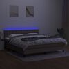 vidaXL Letto a Molle con Materasso e LED Tortora 160x200 cm in Tessuto