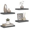 vidaXL Scaffali a Parete 4 pz Grigio Lucido 40x23x3,8 cm in MDF