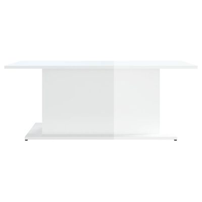 vidaXL Tavolino da Salotto Bianco Lucido 102x55,5x40 cm in Truciolato
