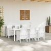 vidaXL Set da Pranzo per Giardino 7 pcs Bianco Rattan Polt