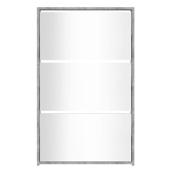 vidaXL Scarpiera con Specchio a 3 Livelli Grigio sonoma 63x17x102,5 cm