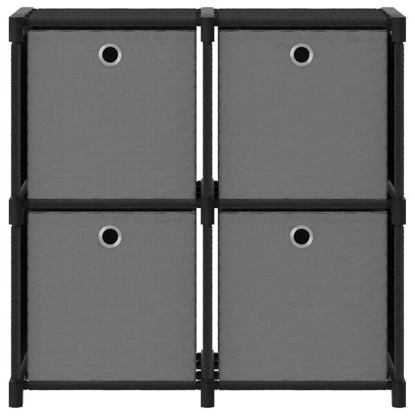 vidaXL Mobile con 12 Scatole a Cubo Nero 69x30x72,5 cm in Tessuto