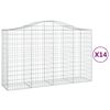 vidaXL Cesti Gabbioni ad Arco 14 pz 200x50x120/140 cm Ferro Zincato