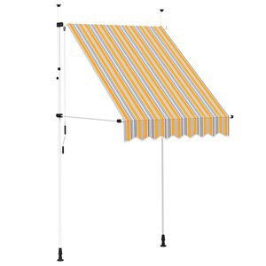 vidaXL Tenda da Sole Retrattile Manuale 150 cm a Strisce Blu e Gialle
