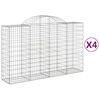 vidaXL Cesti Gabbioni ad Arco 4 pz 200x50x120/140 cm Ferro Zincato