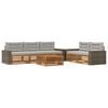 vidaXL Set di divani da esterno 6 pz Naturale e Grigio Chiaro