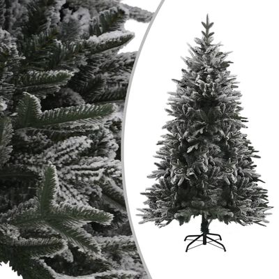 vidaXL Albero di Natale Neve Fioccata Preiluminato 180 cm PVC e PE