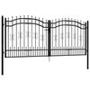 vidaXL Cancello per recinzione KAMPEN con punta a lancia Nero 302x125 cm in acciaio